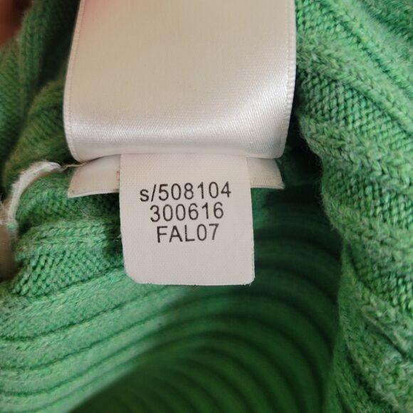 Old Navy Y2K Ribbed Cable Knit Hooded Sweater Womens Medium M Green Deep V Neck - Picture 8 of 10